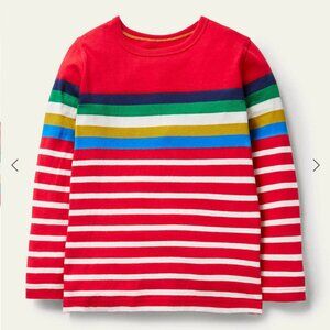 Boden Breton T-Shirt Rockabilly Red/Ivory Rainbow Size 11-12